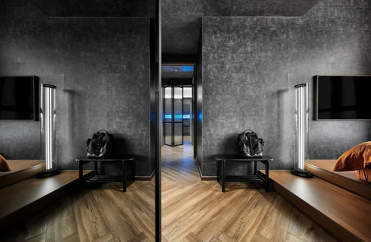 镜面的反射作用可以“扩展”居室面积。（Happe Design Atelier提供照片）