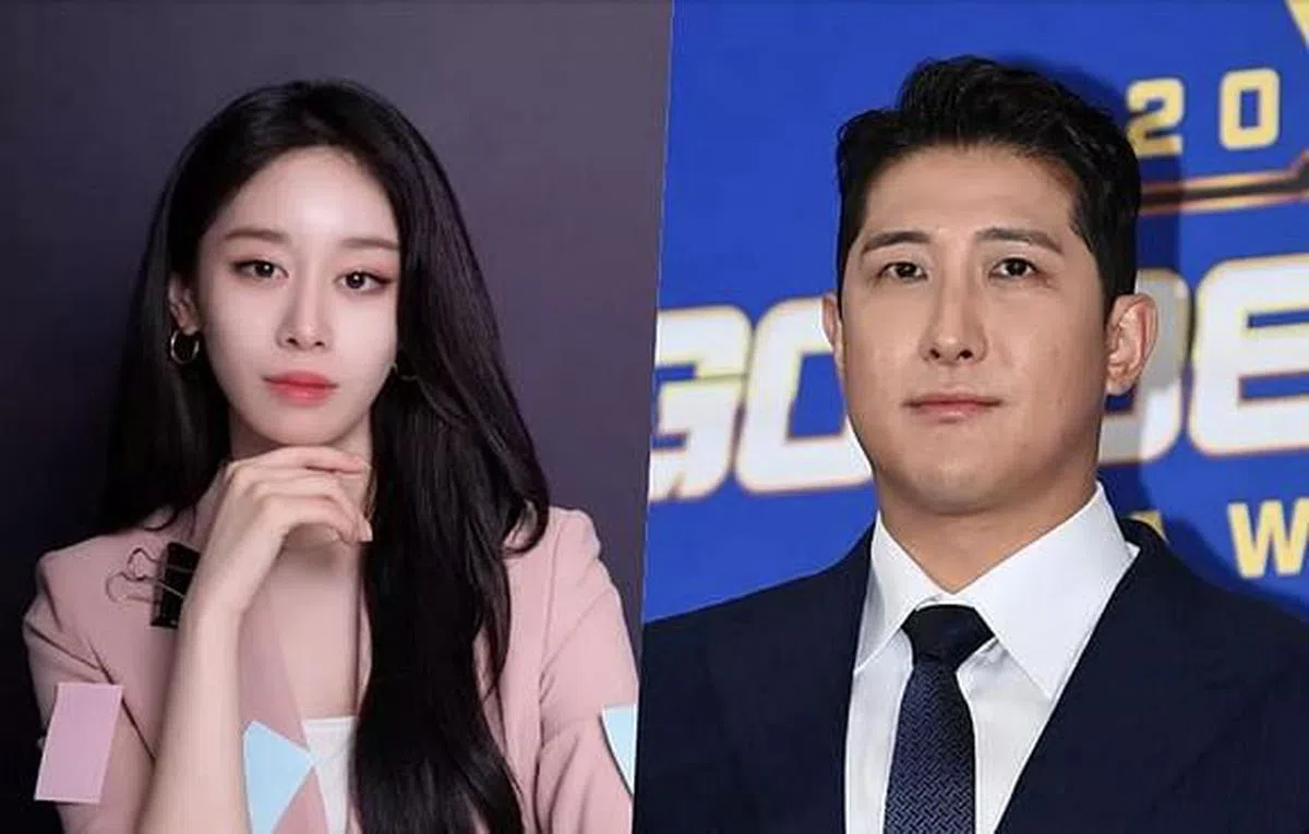 T-ARA芝妍（左）和职棒明星黄载均结婚。（互联网） 