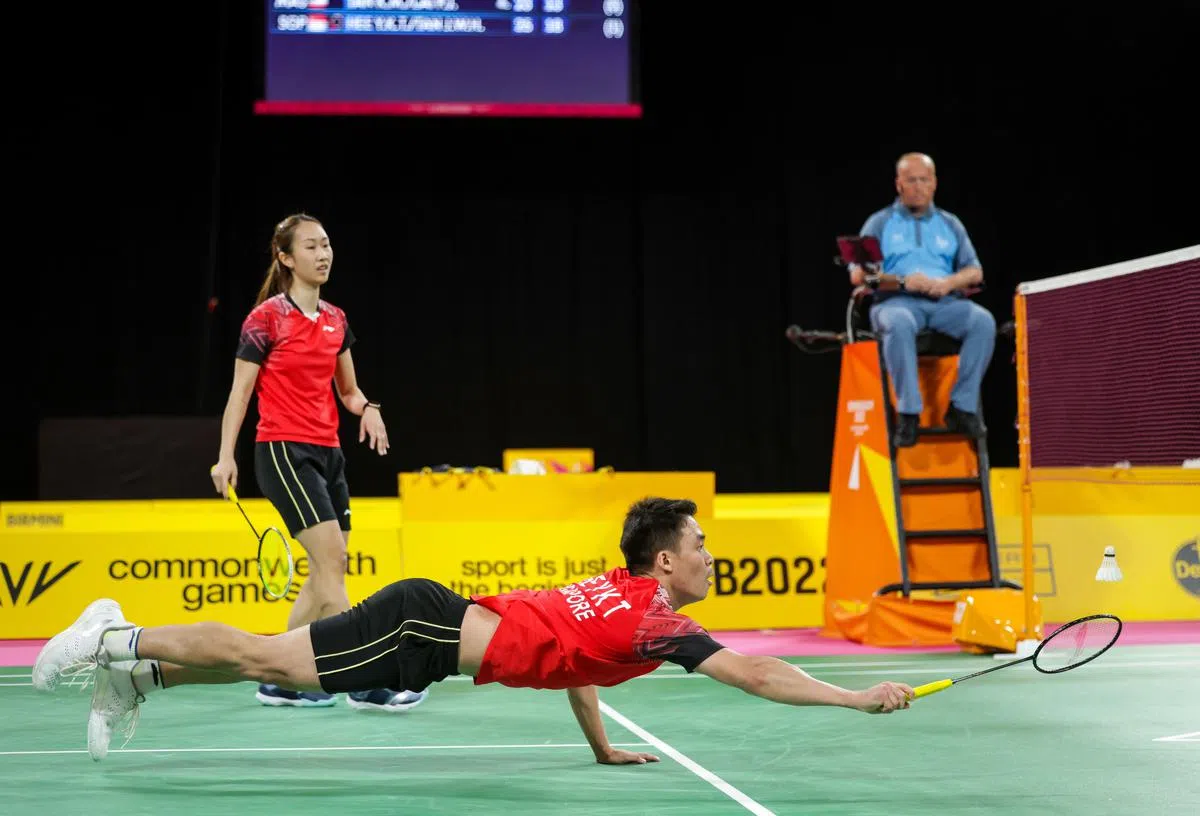 面对强敌，许永凯/陈薇涵一开场就和对方陷入苦战。（叶振忠摄）