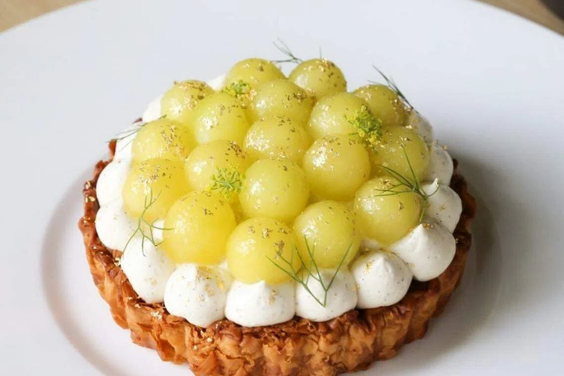 Ami Patisserie的日本静冈皇冠蜜瓜挞。（餐馆提供）