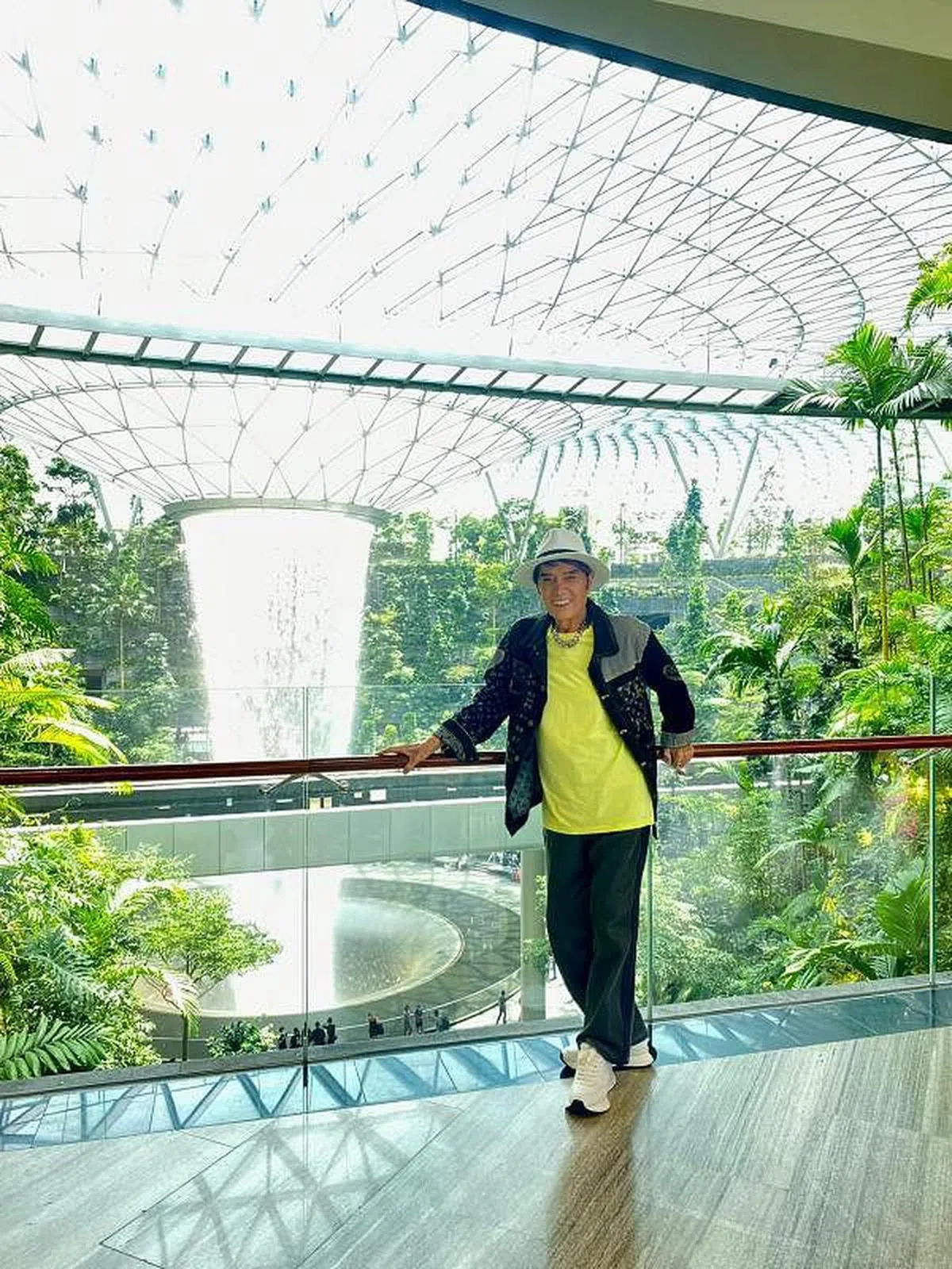 林冲9月28日下午抵新，赞叹星耀樟宜令他非常惊艳。（受访者提供）