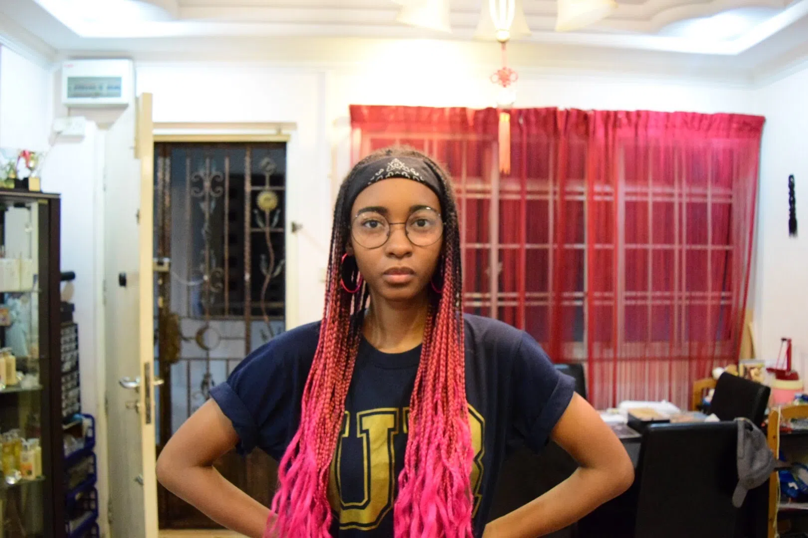 文帝尝试脏辫造型。（受访者提供）