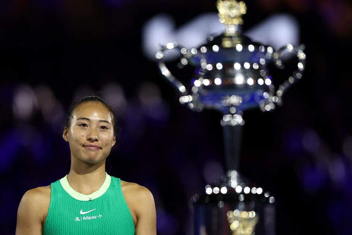 与冠军失之交臂的中国新星郑钦文认为自己还能做得更好。（路透社）