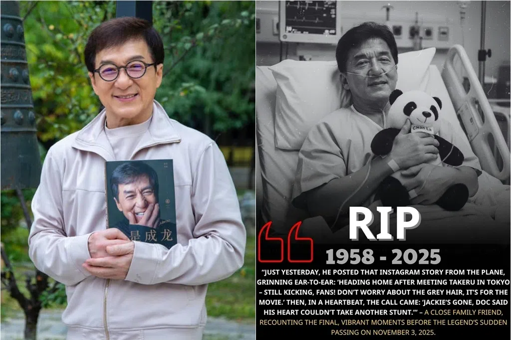 成龙再传乌龙死讯 遭AI生成躺卧病床黑白照