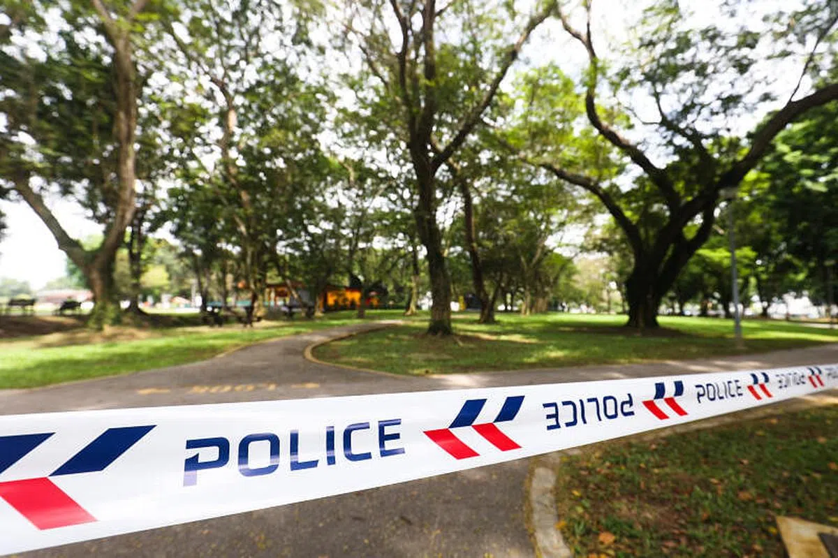 蜜蜂倾巢而出蜇伤路人后，警方封锁的勿洛蓄水池公园面积约有一个半足球场大小。（蔡家增摄）