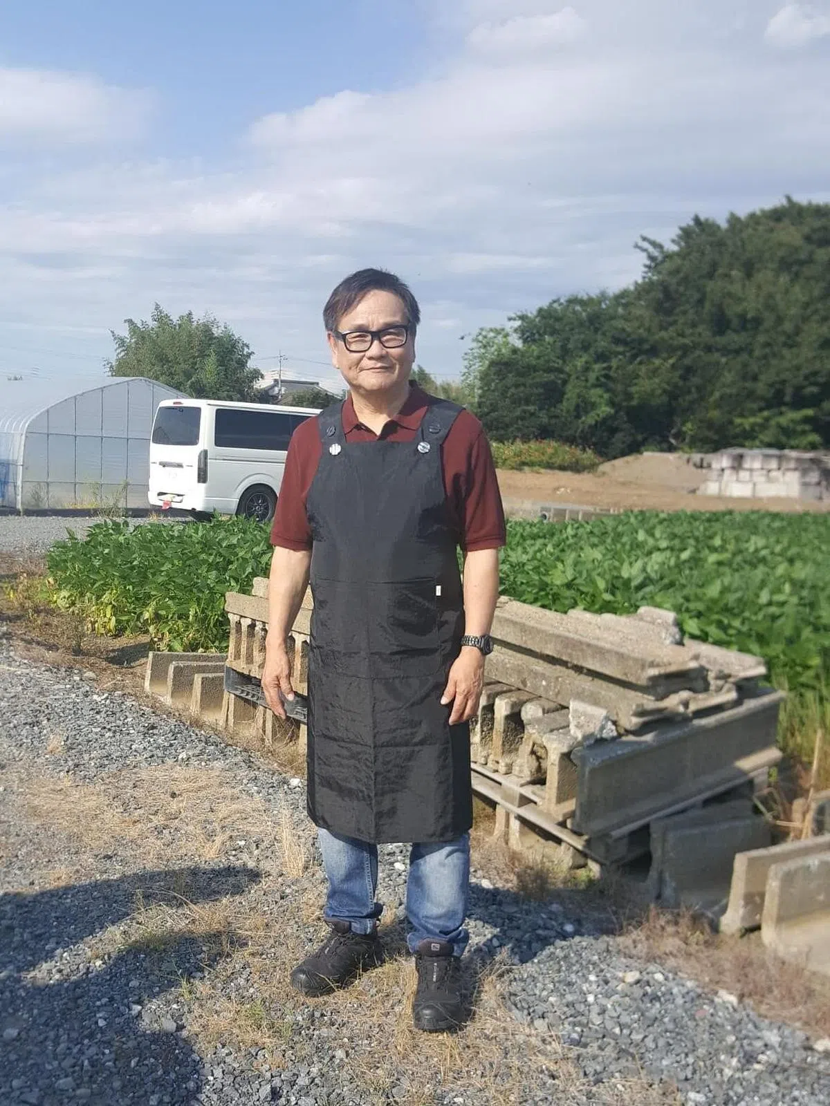 池素宝在日本拍摄日本米商的广告。（受访者提供）