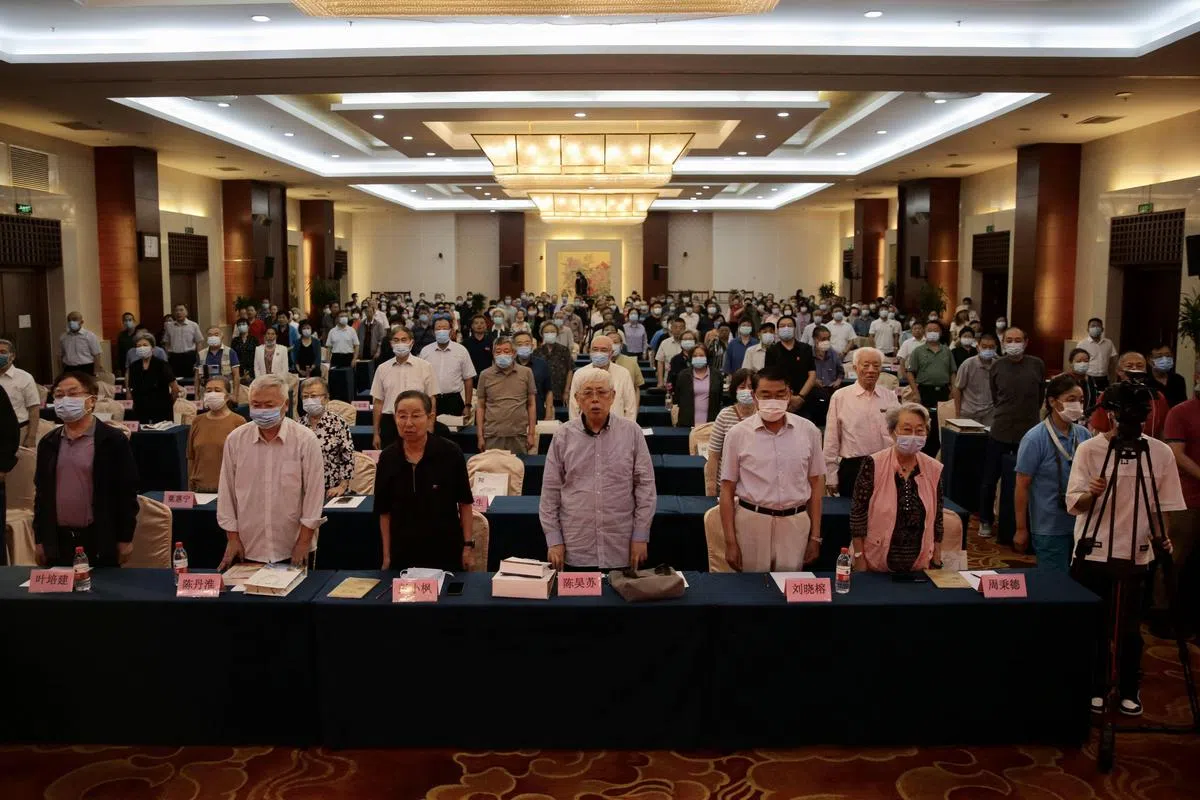 纪念陈毅诞辰120周年座谈会现场。（微信公众号“政事儿”）