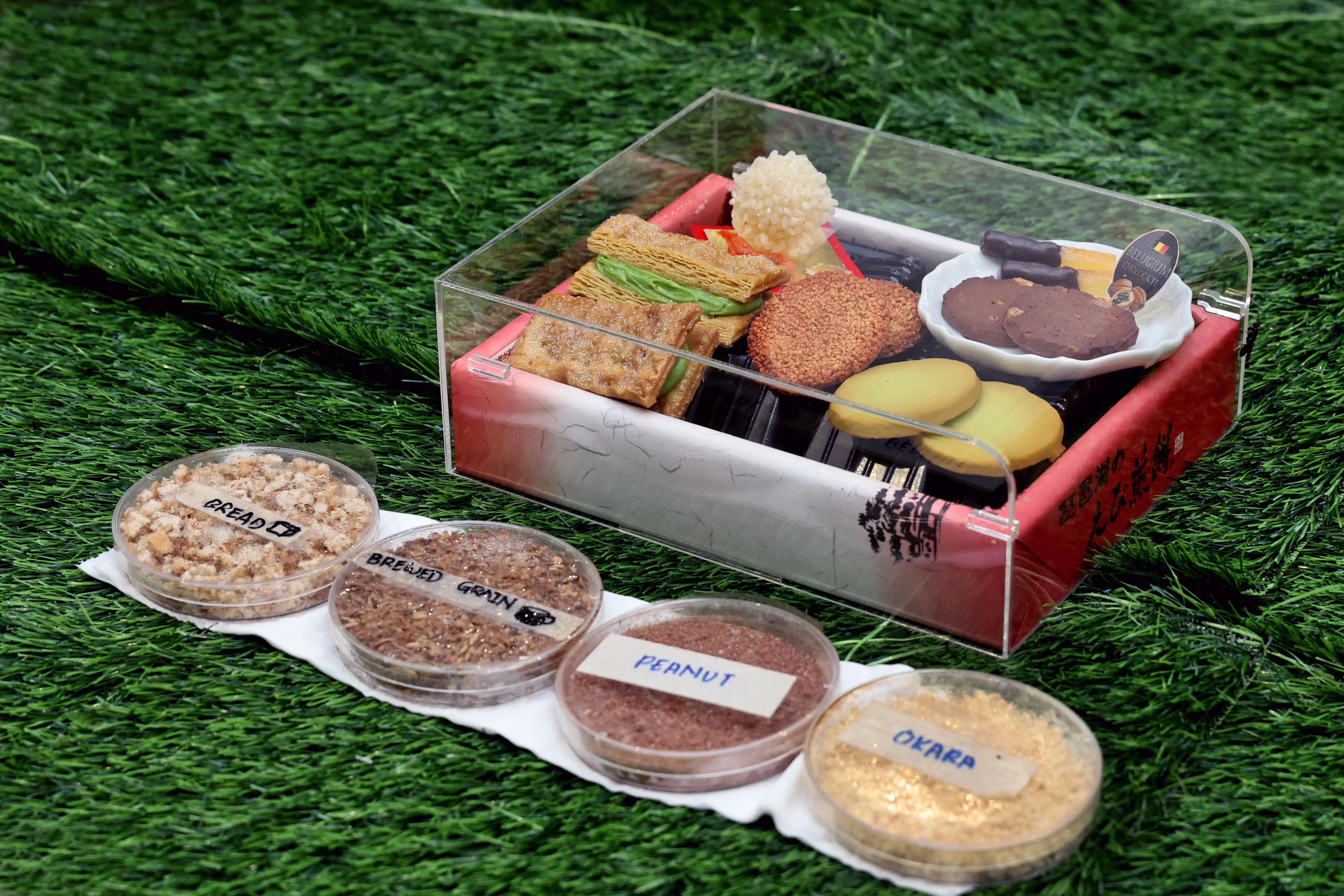 厨余成分须仔细检测，按照理想比例精准混合，再给幼虫食用，它们才能长得更快。（周国威摄）