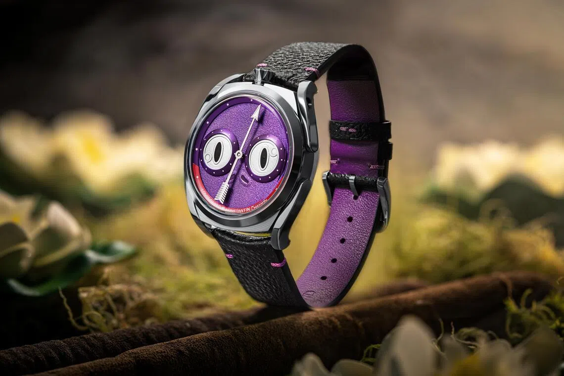 诺时与柴金最新合作表款Unfrogettable，源起俄罗斯神话，穿上日本武士铠甲，在瑞士侏罗山工坊诞生。（柴金提供）