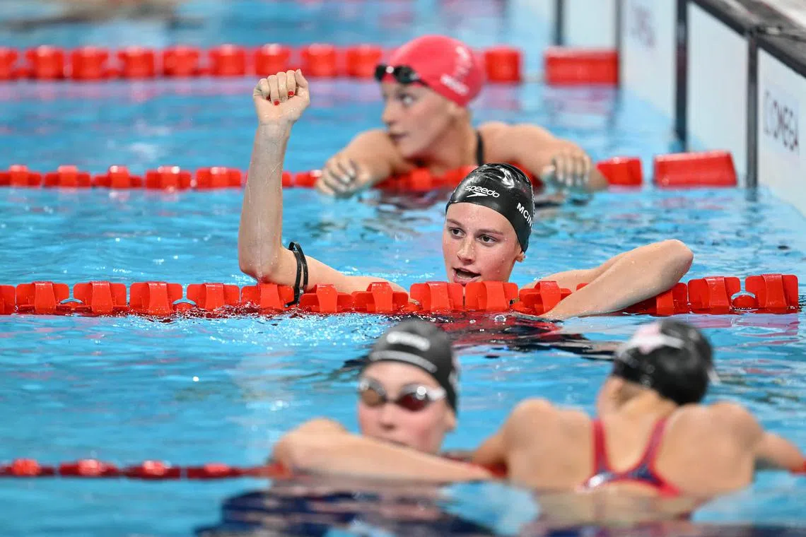 加拿大本届奥运有四金进账，萨默·麦金托什一人就占了三面。（法新社）