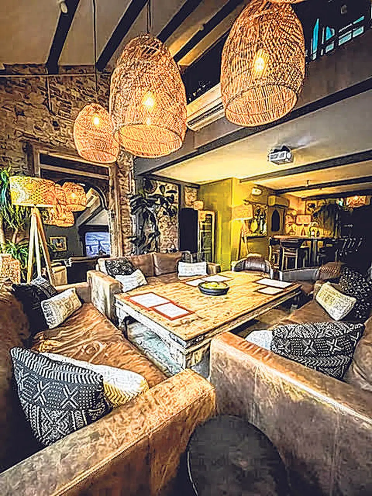 Kafe Utu颇具非洲风情的店内装潢。（张丁元摄）