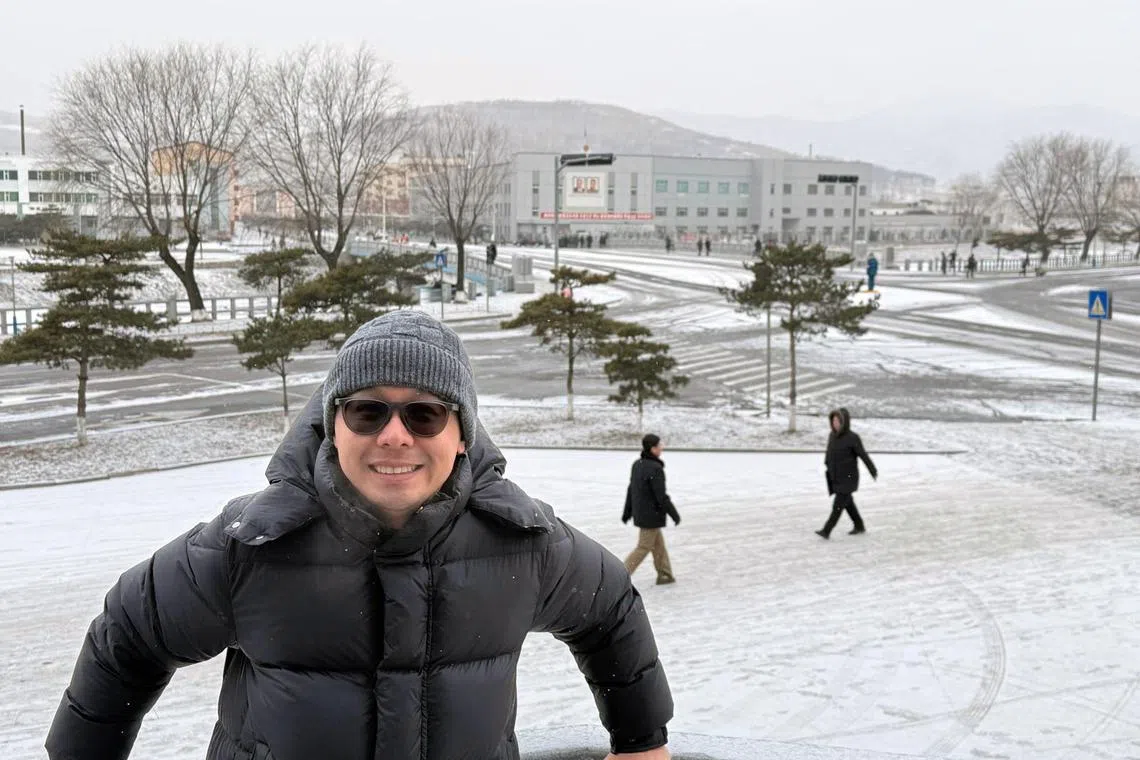 新加坡男子刘保罗于3月2日至6日，跟随旅行团到朝鲜东北部的经济特区罗先市（Rason）参观。 （受访者提供）