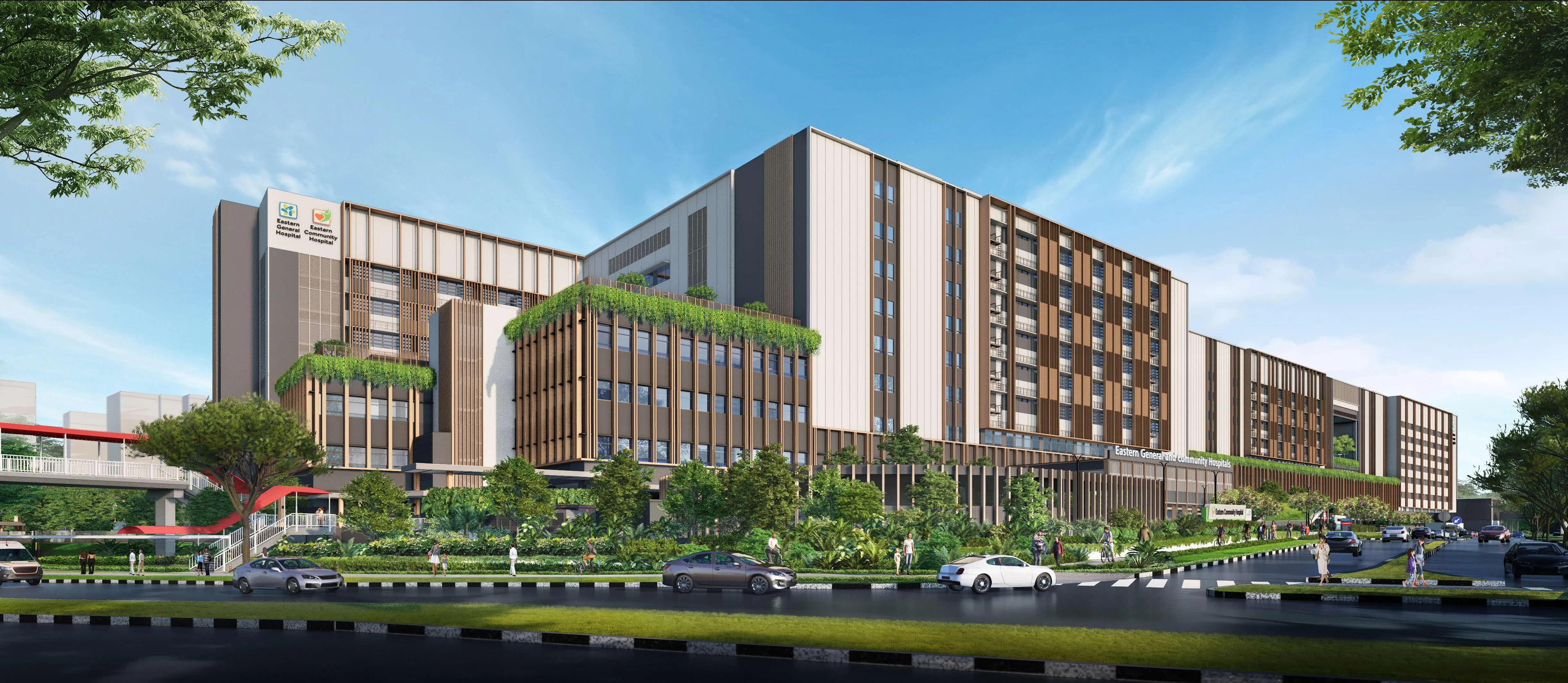 东区综合医院园区包括综合医院和社区医院，预计增加约1400张床位。（新保集团提供构想图）