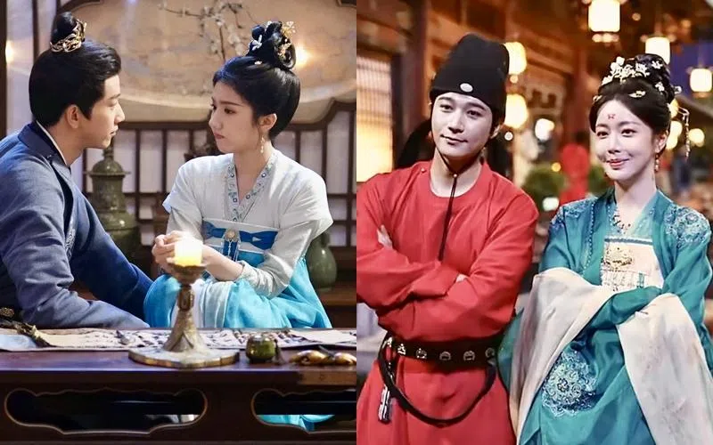 剧中王子奇（左图左起）和苏晓彤组成一对相敬如宾的CP，杨廷东（右图左起）和赵尧珂组成另一对妻管严CP。（取自剧集微博）