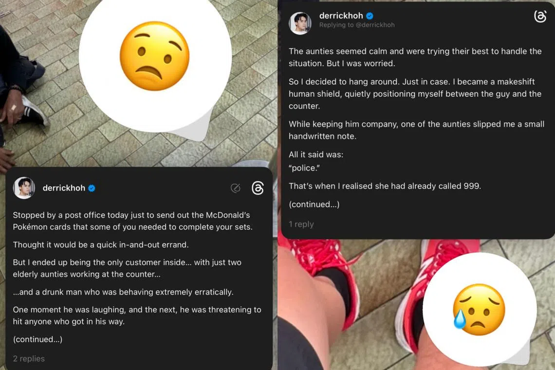 何维健在社媒绘述在邮局发生的事。（取自何维健IG）