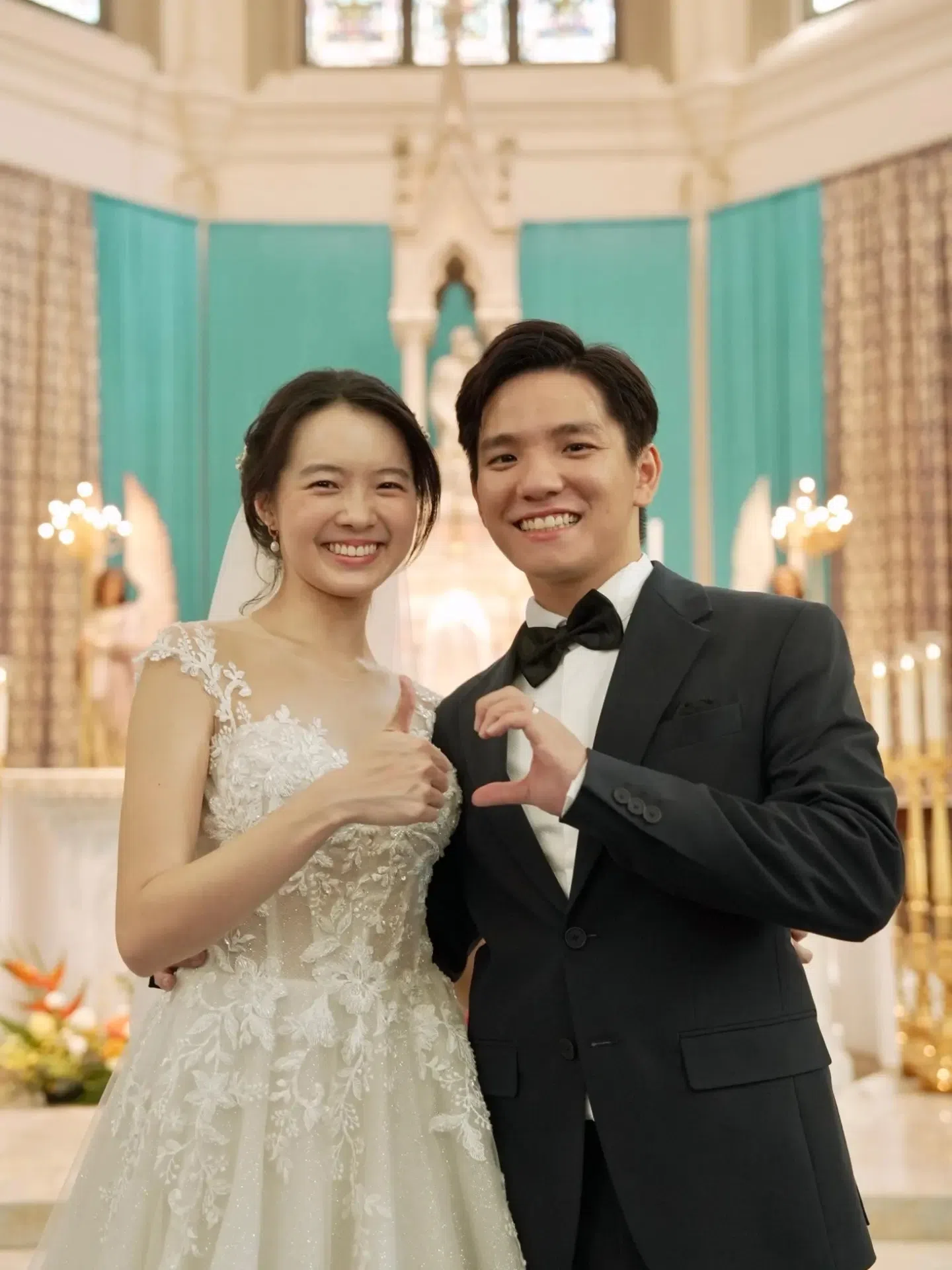 林咏谊（左）与许家乐首次合作，两人饰演一对年轻夫妻。（取自林咏谊IG）