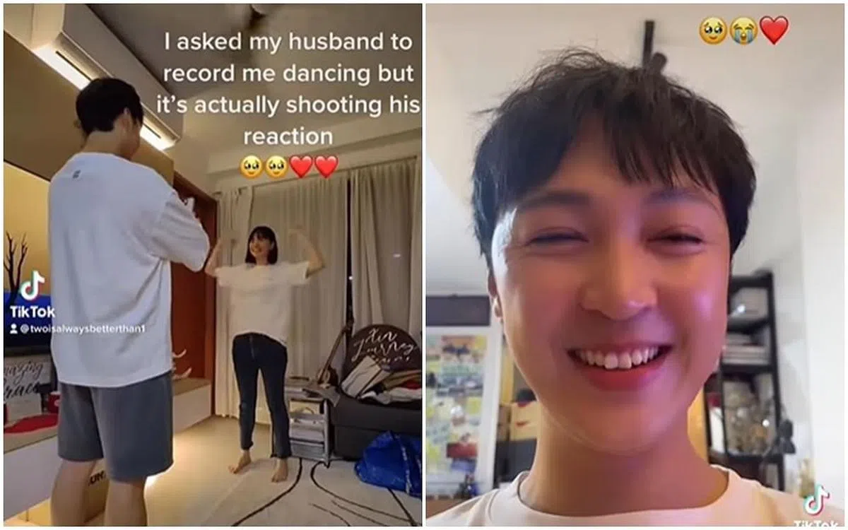 陈凤玲骗徐鸣杰拍她跳舞，其实是拍下他的表情。（截自艺人IG）