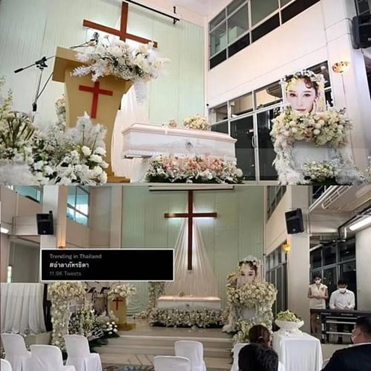 Tangmo的灵堂布置，气氛温馨。（互联网）