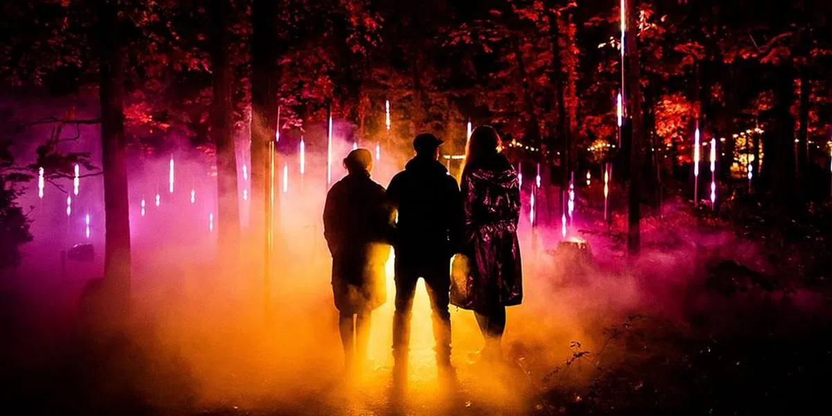 “Light Cycles”让访客在夕阳西下时体验“腾云驾雾”的乐趣。（图/Illuminate Adelaide 2021）