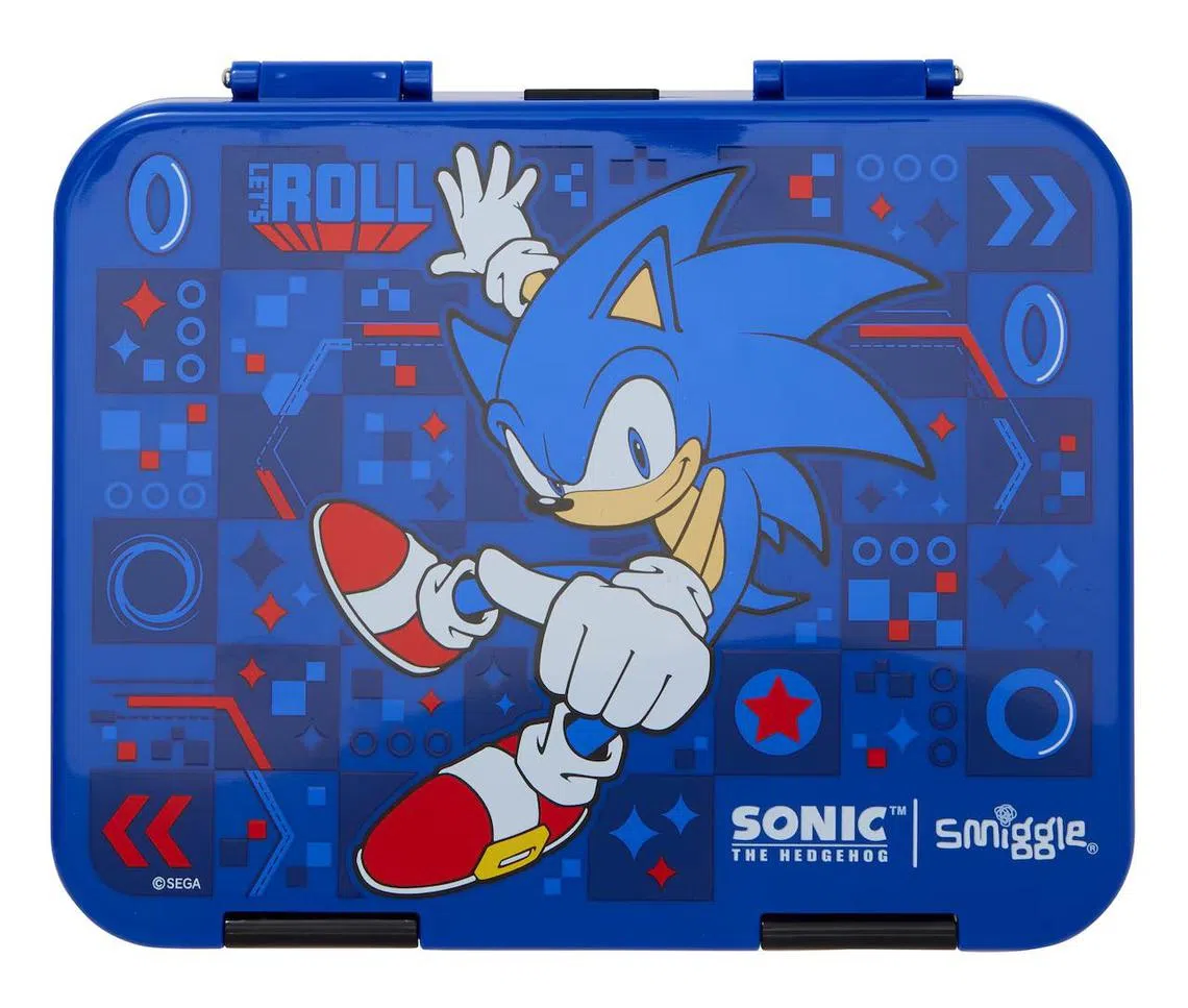 Smiggle“刺猬索尼克”系列便当盒，让小粉丝眼前一亮。（取自品牌官网）