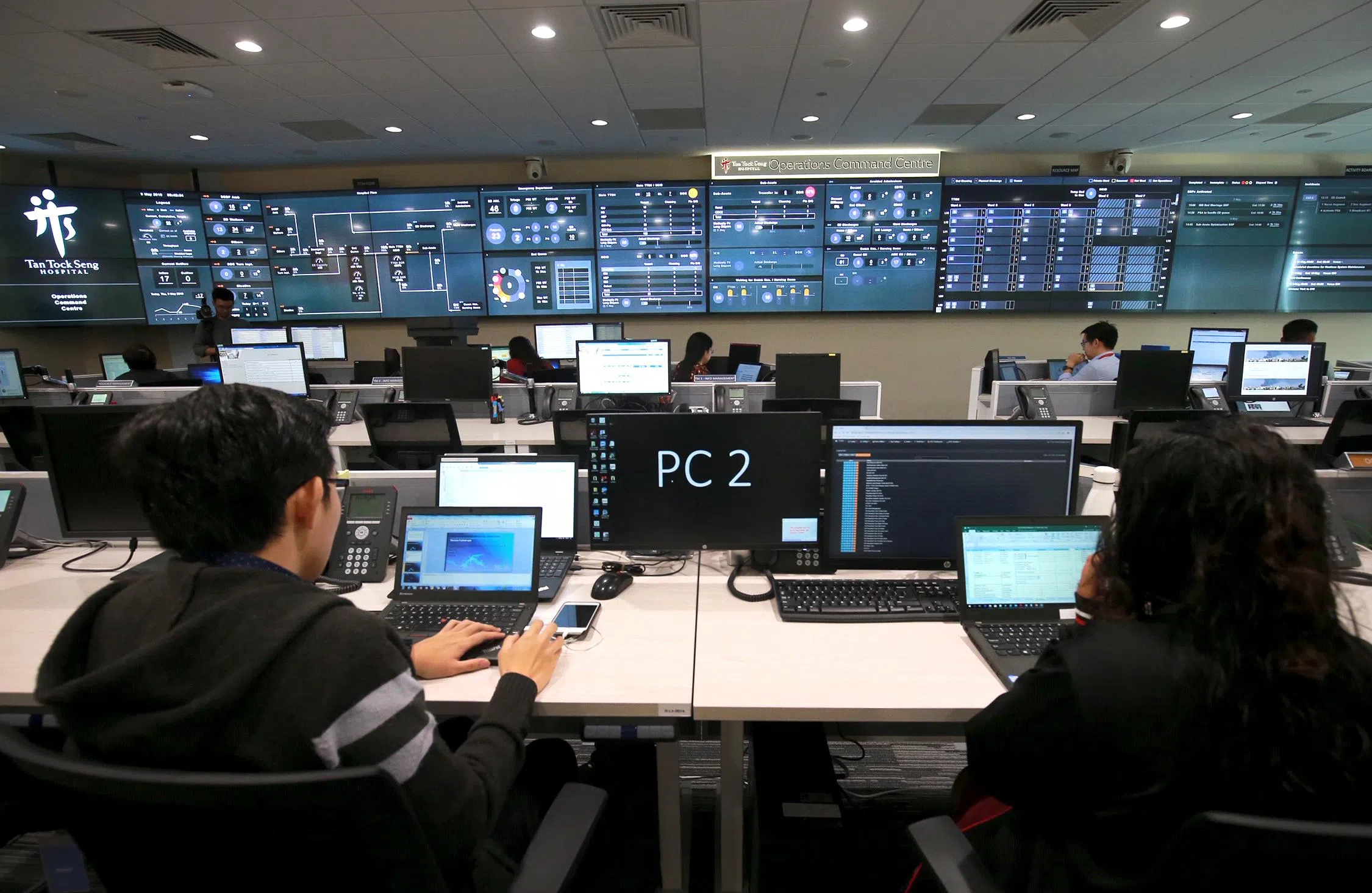 指挥、控制和通信系统2019年第三季度投入运营，结合600多种即时数据，让医疗人员能快速掌握医院的整体即时情况。（档案照片）