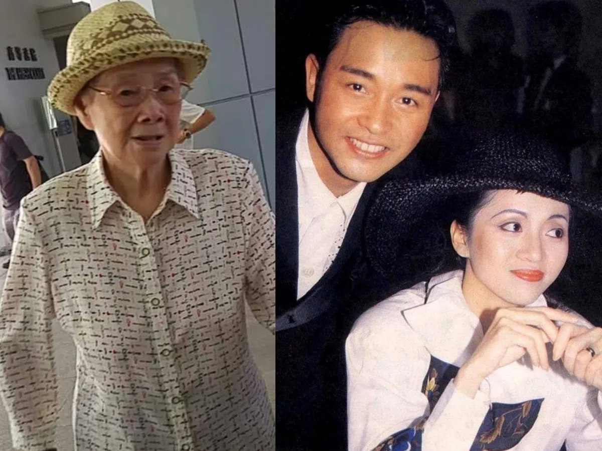 梅妈（左图）在电台节目中谈到阿梅（右图右）和哥哥张国荣感情深厚。（互联网）