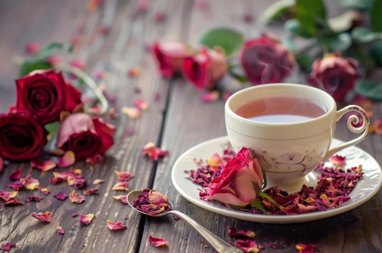 玫瑰花茶有不少养生功效。（互联网）