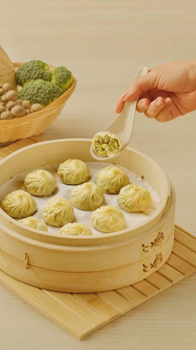 蔬食小笼包结合不同蔬菜的轻盈滋味。（品牌提供）