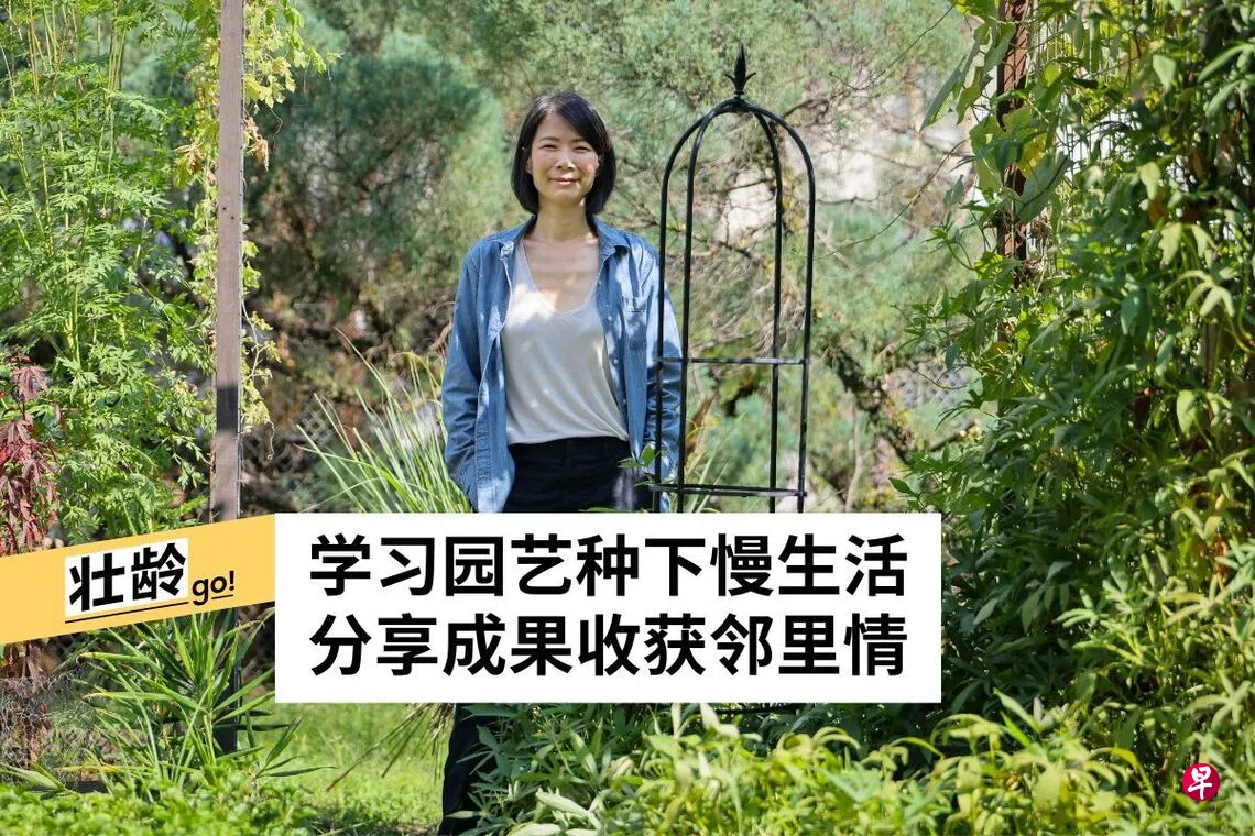 看着植物从生长到结果，园艺给钟玮珊带来满足感，也成为她坚持下去的动力。 （龙国雄摄）