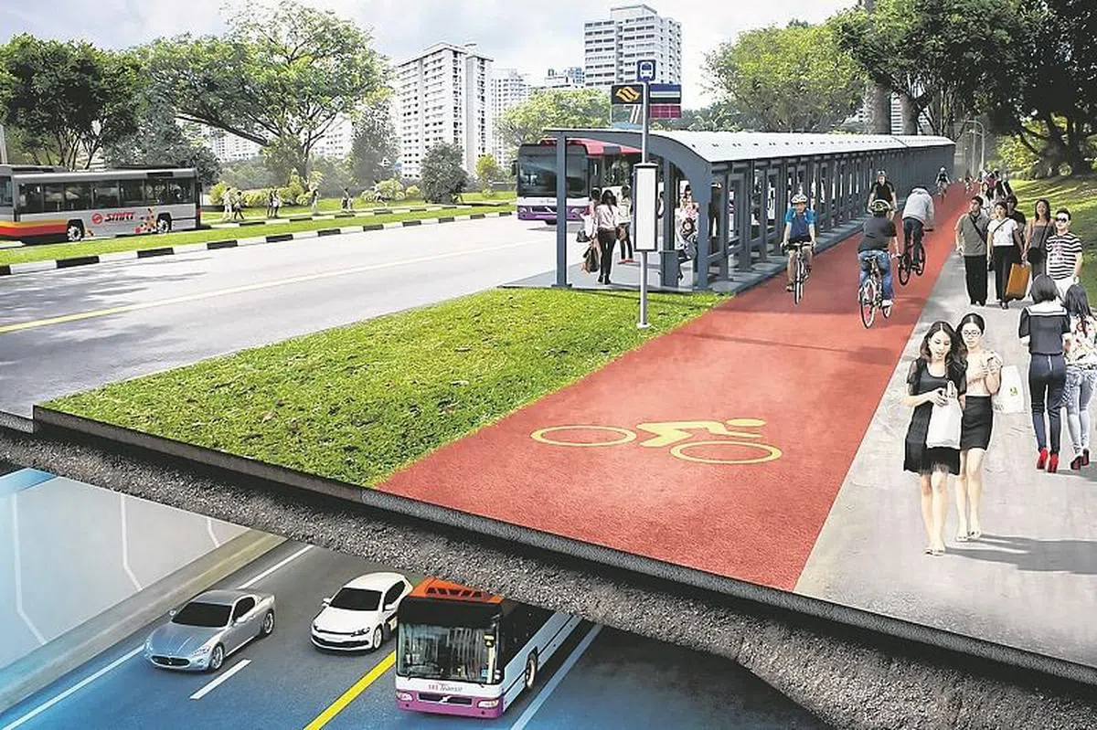 全长约21.5公里的南北交通廊道，预计2027年竣工。（陆交局构想图）