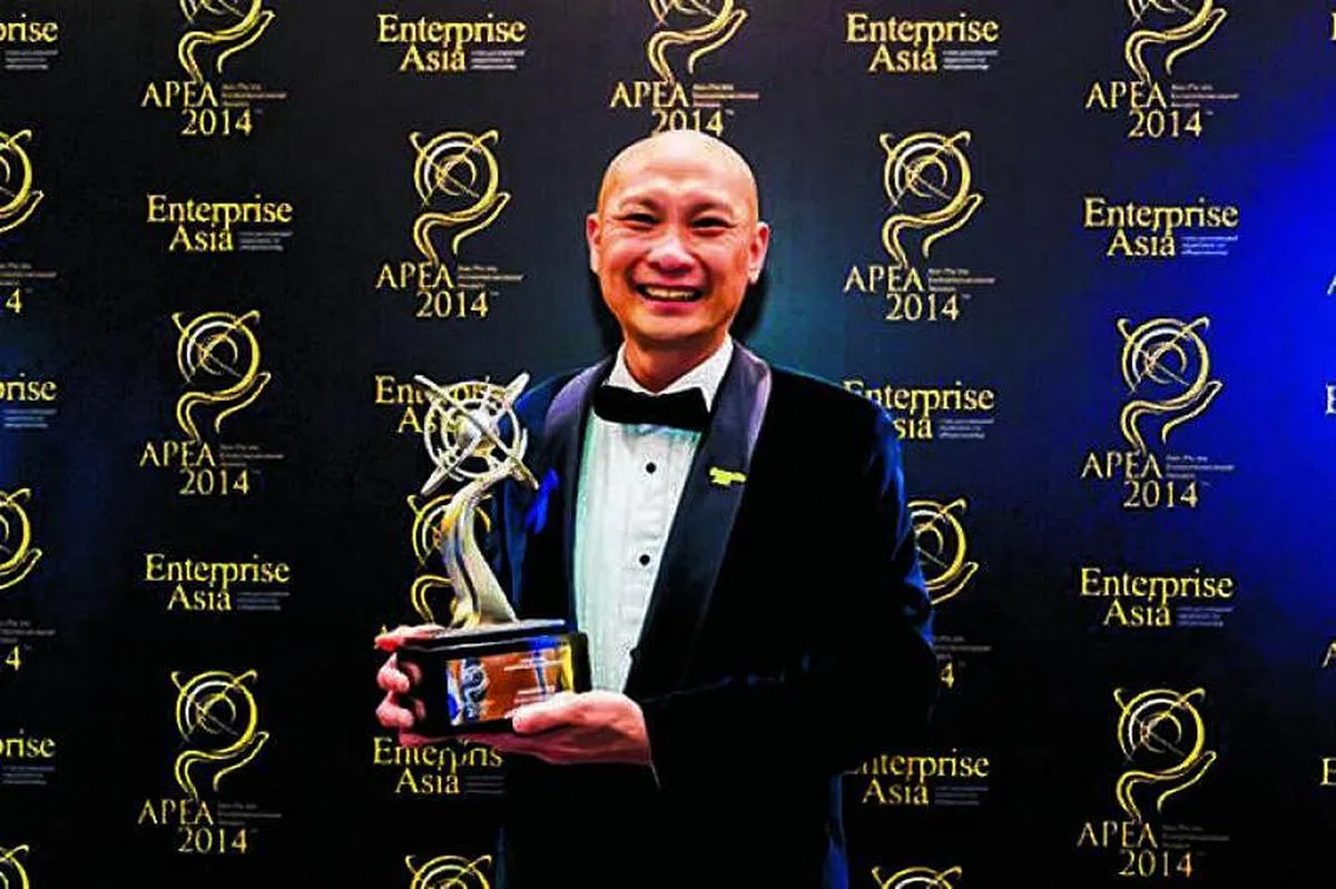 2014年，张美昌荣获亚太企业精神奖杰出企业家奖。（图/受访者提供）