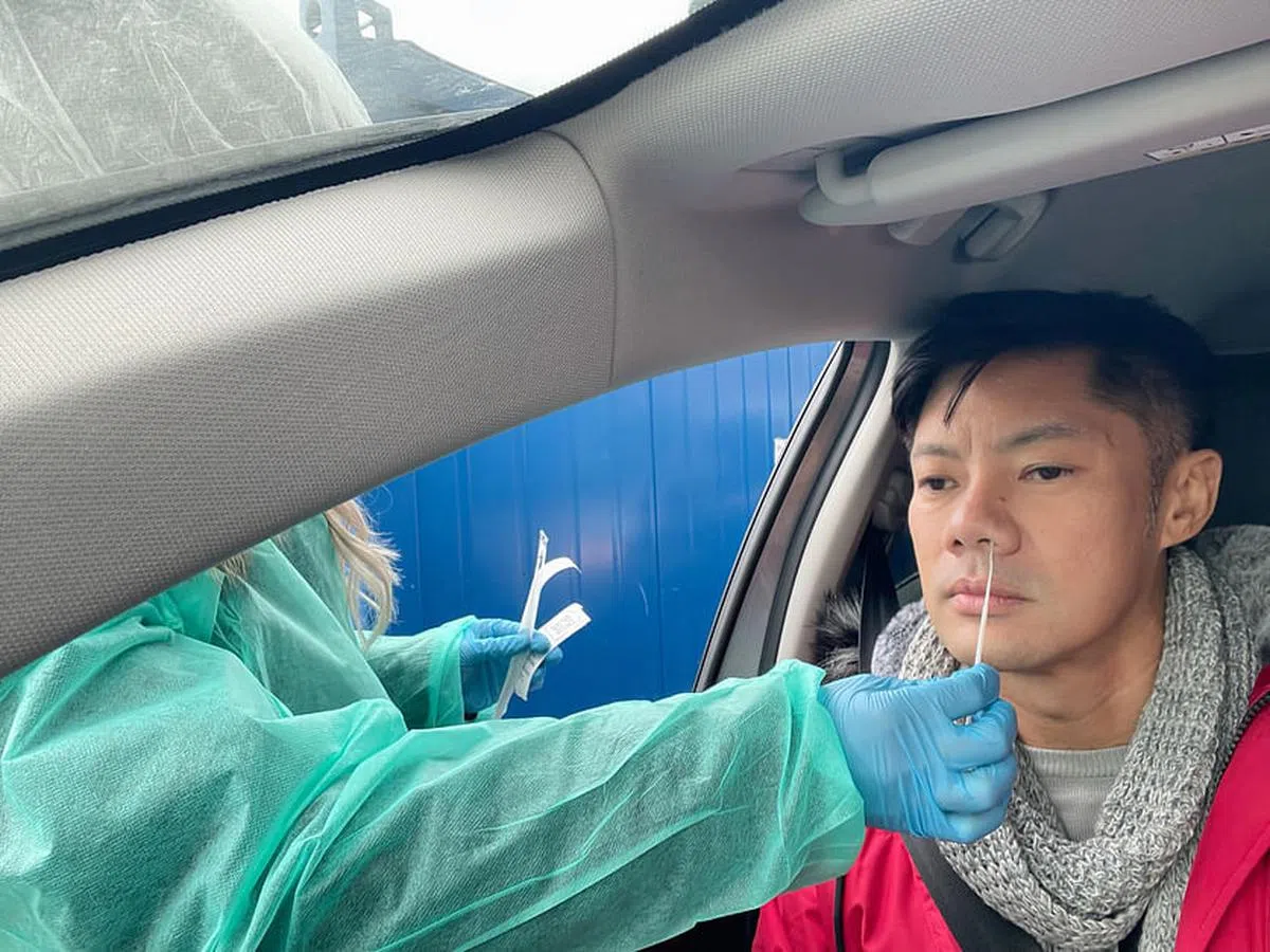 杨君伟每天到德国的检测中心做抗原快速检测。（受访者提供）