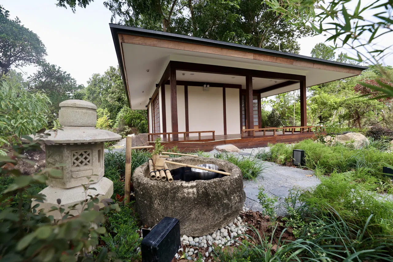 和风茶室复刻传统日本茶室外貌，让访客犹如在京都茶室。（陈斌勤摄）