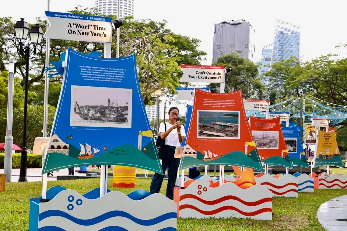整个遗产节的亮点为亚洲文明博物馆外的“HOMEGROUND @ ACM Green”活动，通过展览、表演和工作坊带公众近距离接触新加坡的海事遗产。（特约陈来福摄）