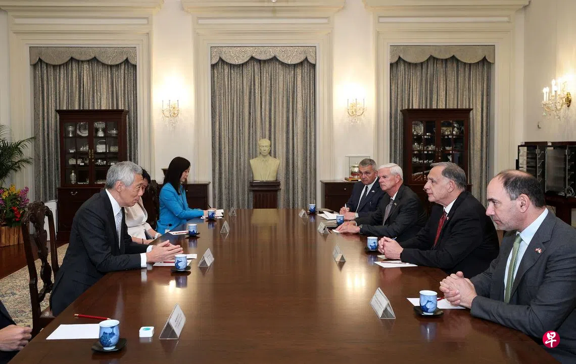 美国会代表团访新会见李总理| 联合早报