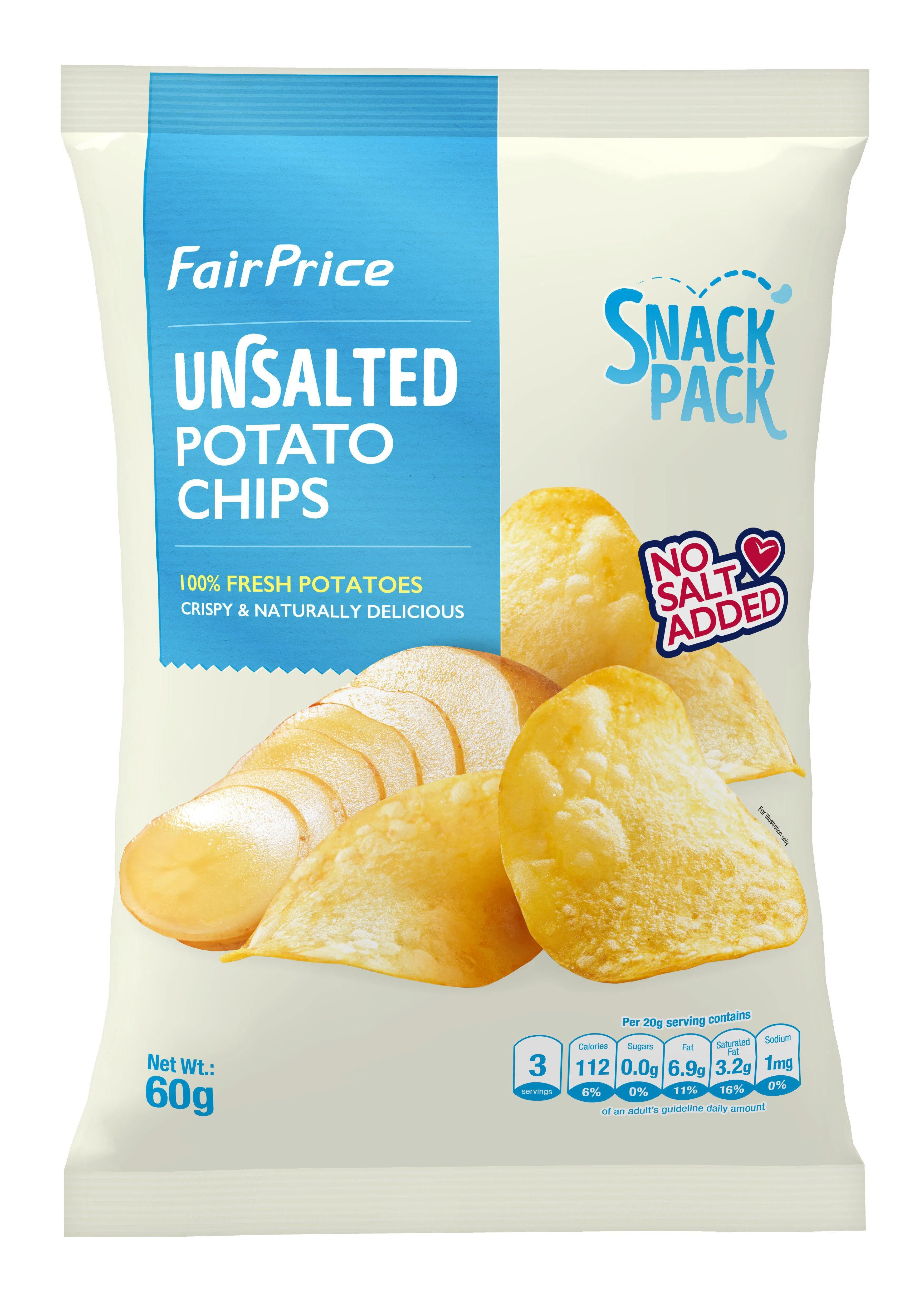 平价超市的无盐薯片只有两样材料：马铃薯和棕榈油。（品牌提供）