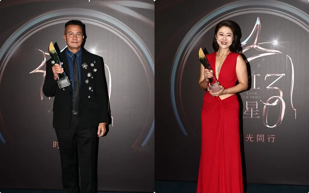 陈汉玮（左图）以《不可饶恕的罪恶》夺得最佳男配角，许美珍（右图）则以《浴水重生》获颁最佳女配角奖。（陈渊庄摄）