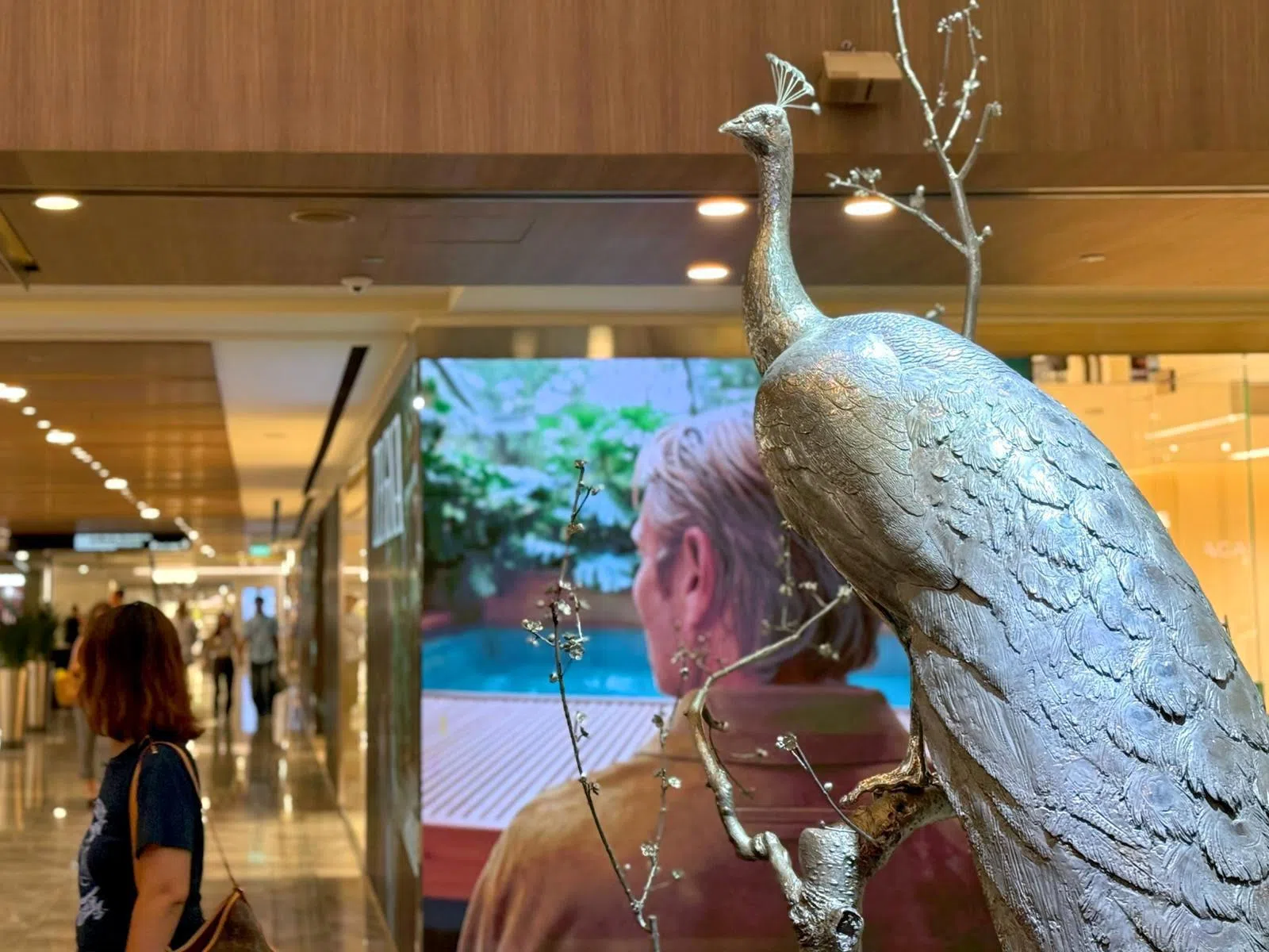 蔡志松的孔雀雕塑《升》。（林大艺术中心提供）