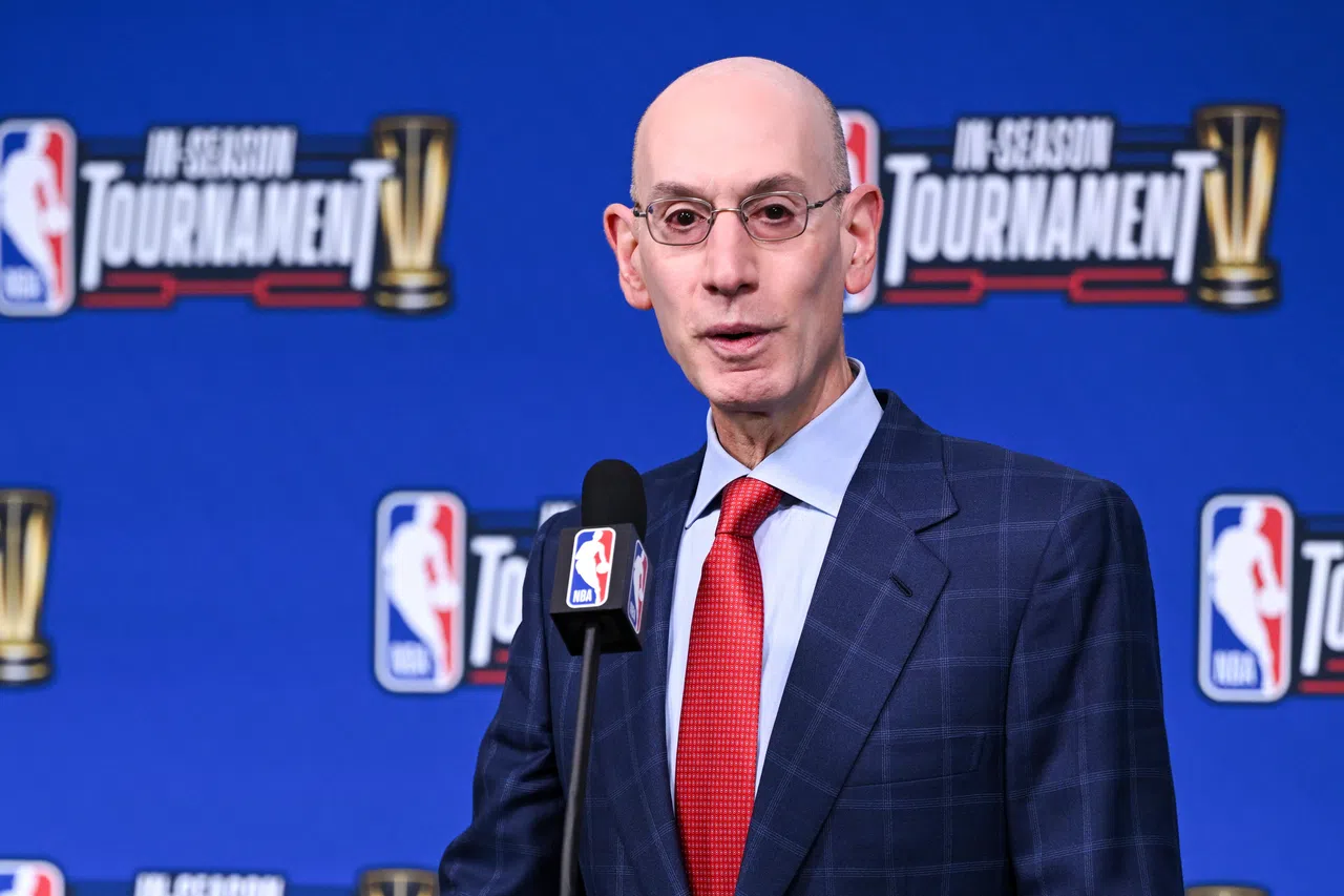 NBA总裁萧华承认电视收视率下滑，但认为这不代表NBA的吸引力也跟着下滑。（路透社）
