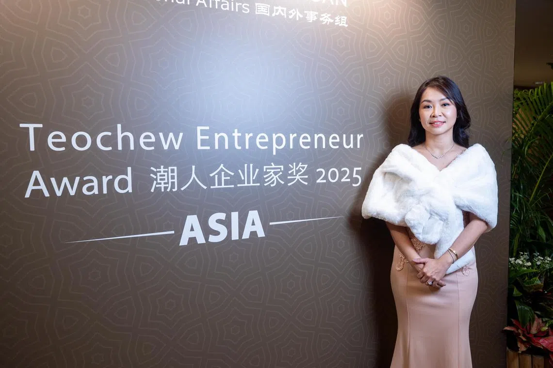 亚洲潮人企业家奖有五名女性得奖者，其中一位是朱建筑材料执行董事朱慧莉。（吴先邦摄）