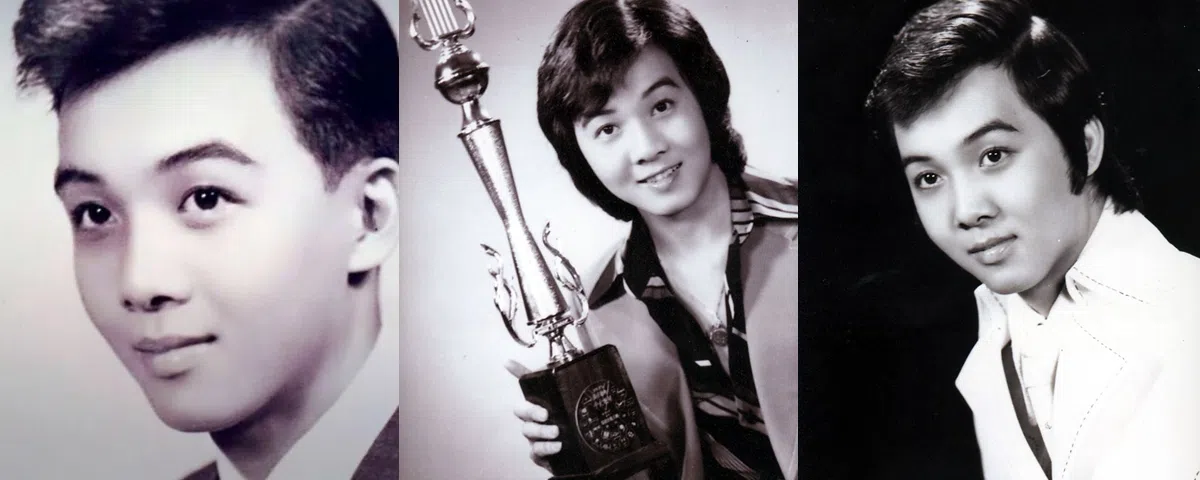 凌霄17岁（左一）踏入歌坛，获封“青春歌王”。（陈明佩提供、档案照）