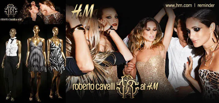 2007年卡瓦利与H&M推出联名系列。（H&M提供）