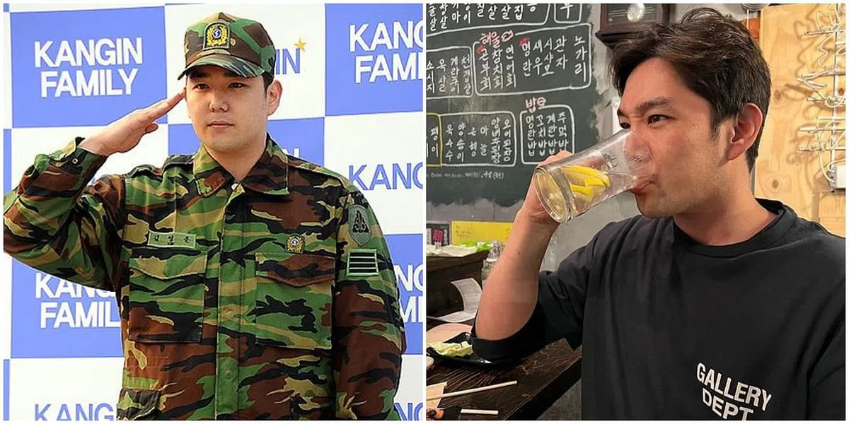 强仁在第一次酒驾后便入伍（左）。（图/互联网、IG）