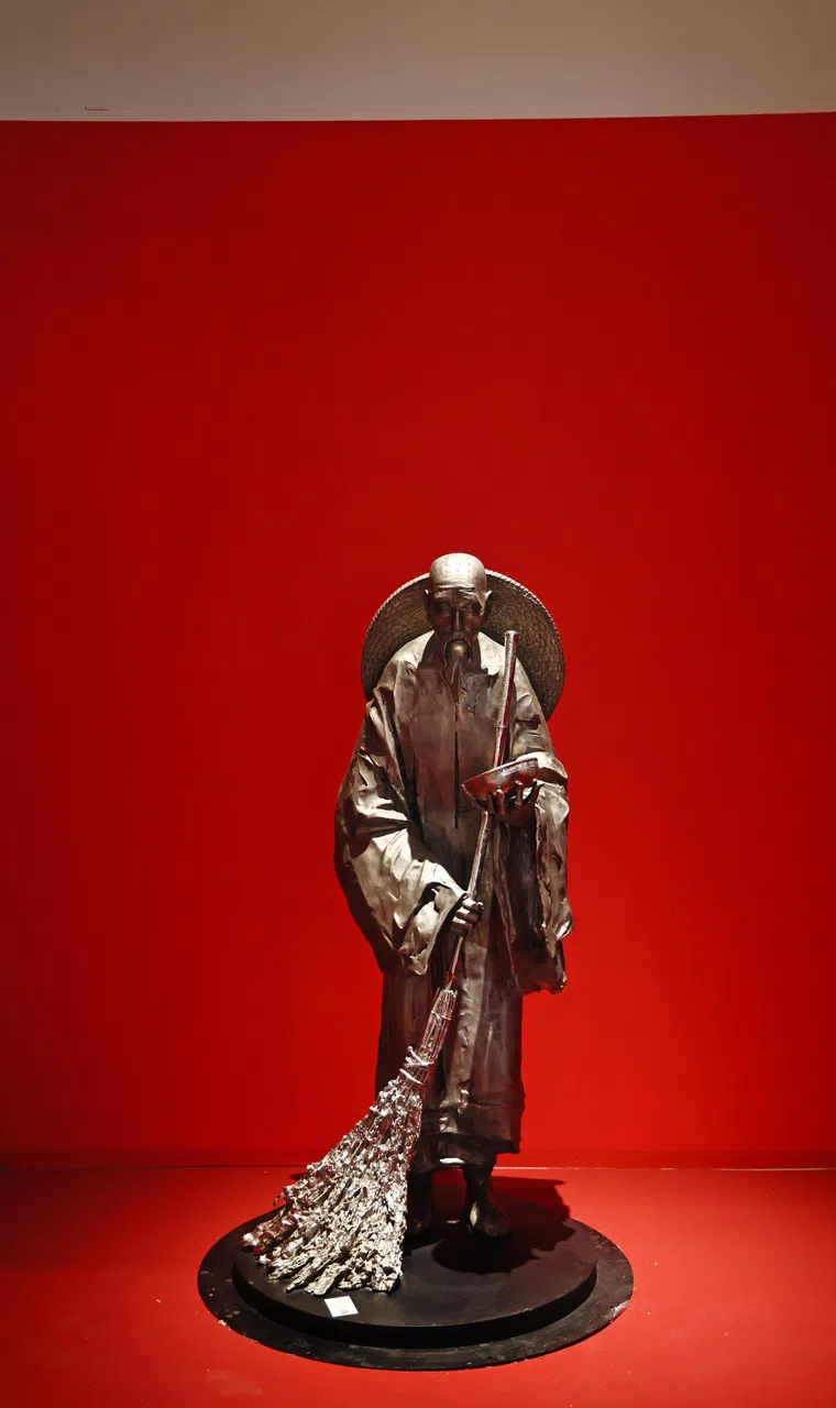 任哲最喜欢金庸小说中的扫地僧——天下第一高手但看不出来。（陈渊庄摄）