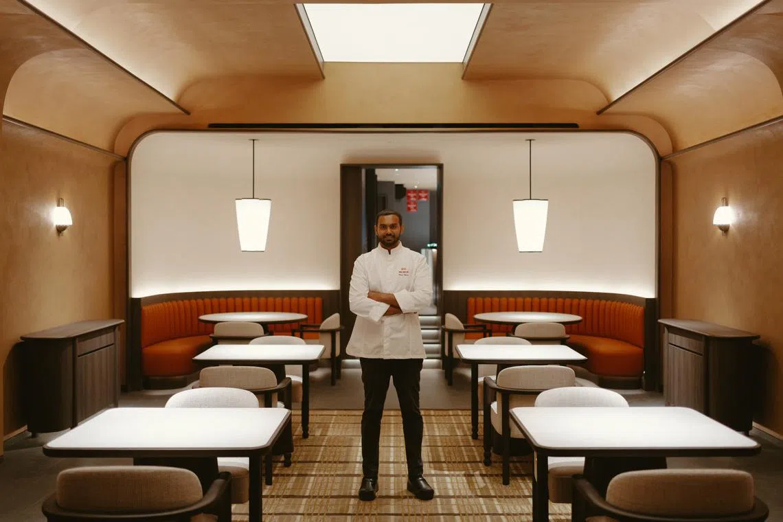 米其林两星餐馆Thevar主厨迪瓦，以欧式烹饪技巧做出摩登印度菜。（餐馆提供）