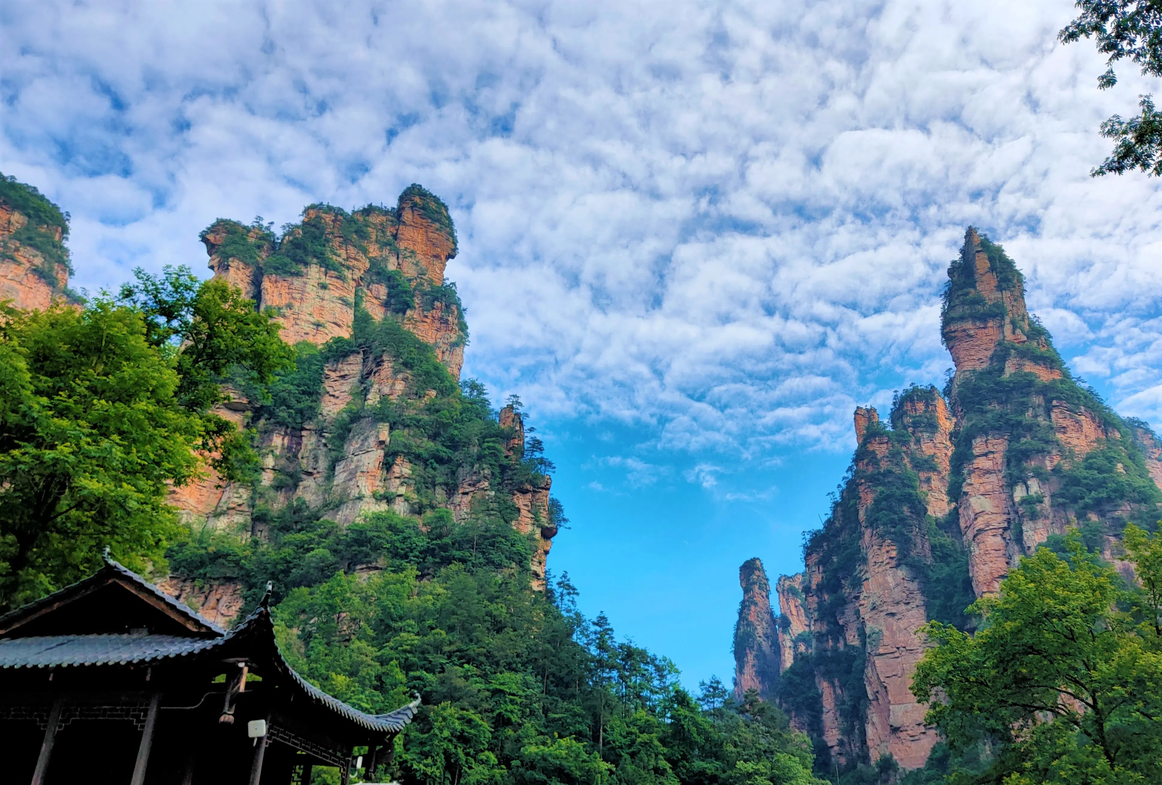 跌宕多姿的奇峰怪石，直入云霄，引人入胜。（陈静芳摄）