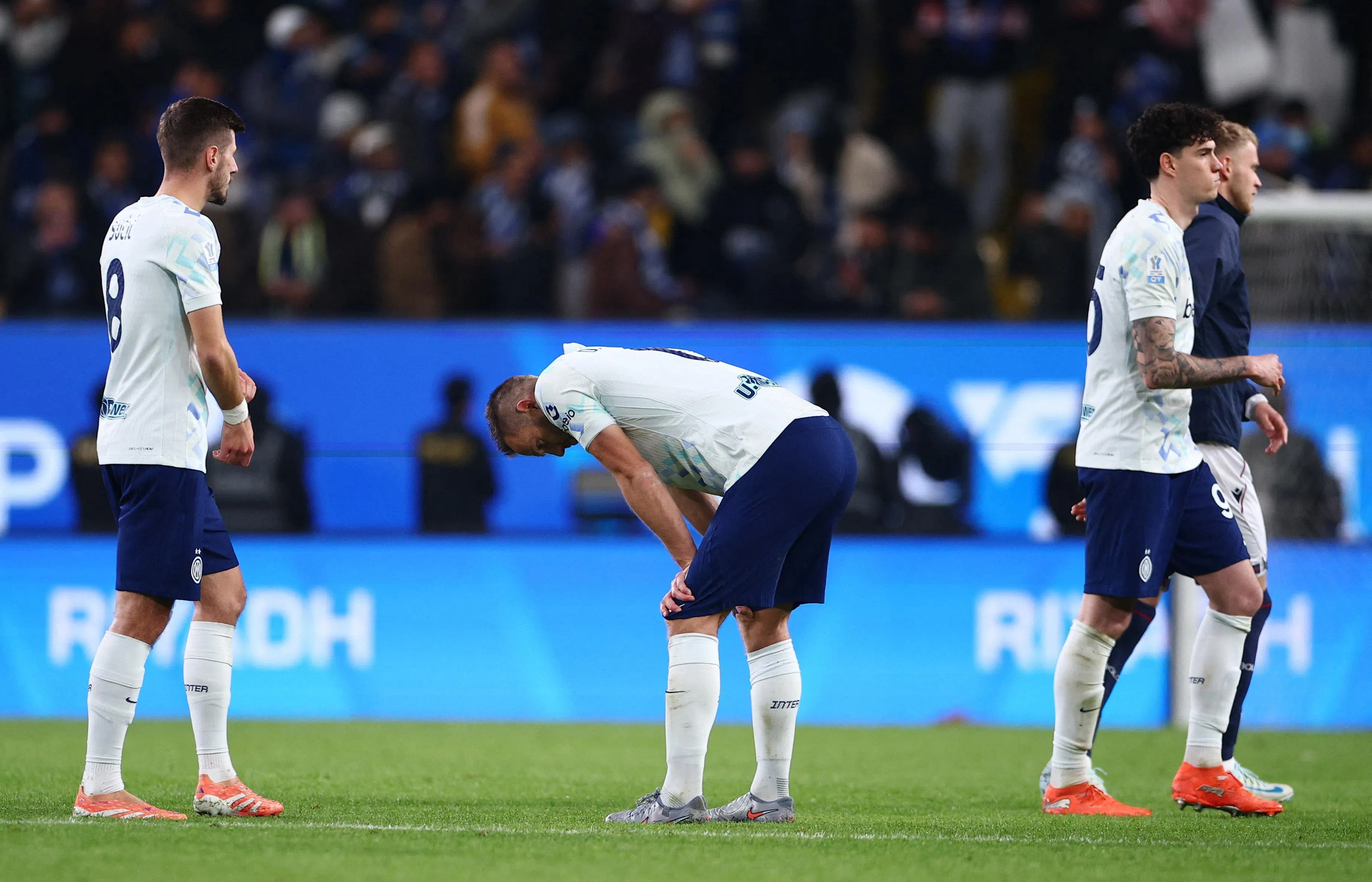 国米在意大利超级杯半决赛中不敌博洛尼亚，无缘决赛。（路透社）