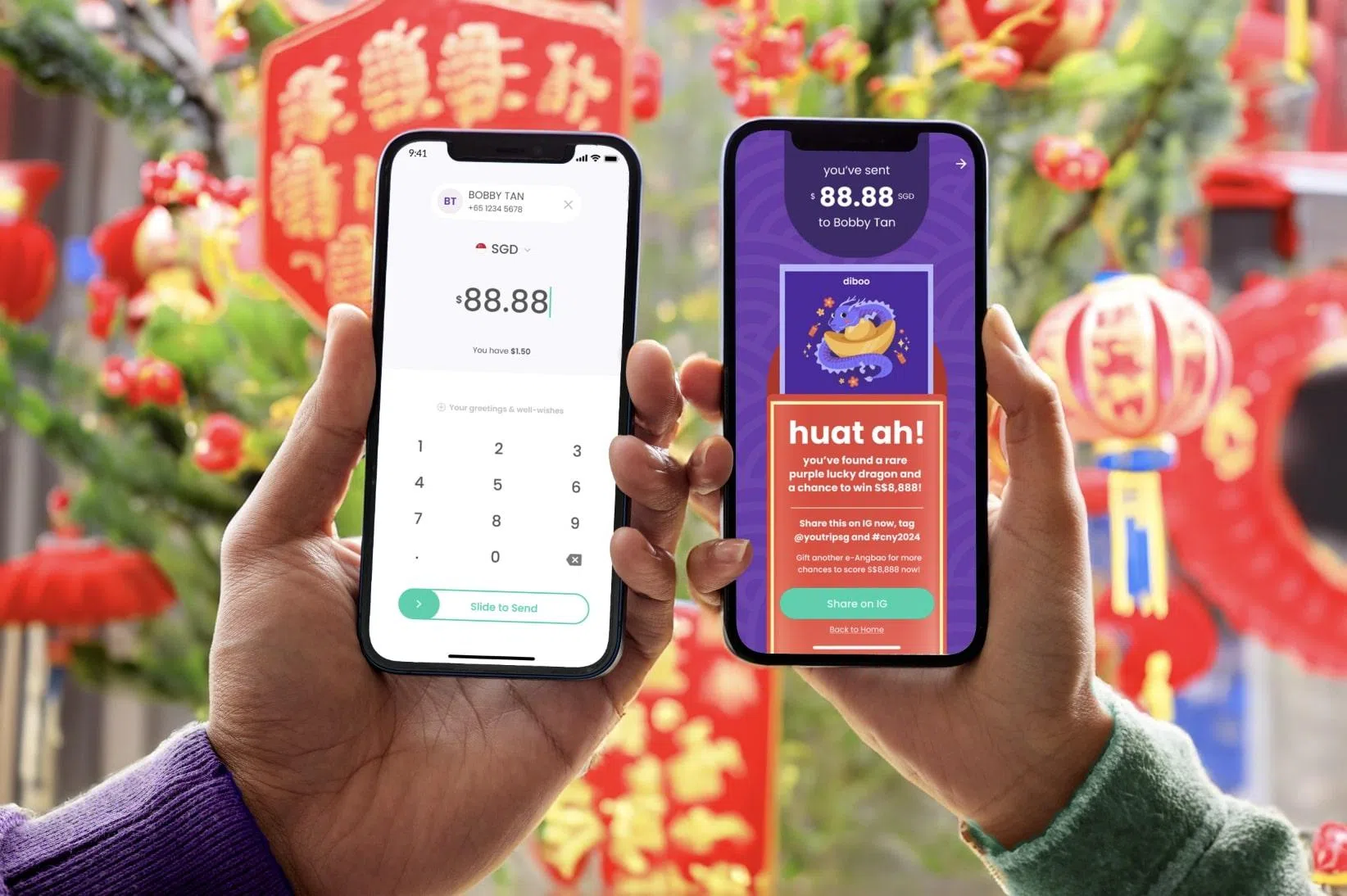 多元货币电子钱包业者YouTrip今年推出“盲盒”元素的促销活动，让用户在发送电子红包时有机会赢取最高8888元现金。（YouTrip提供）