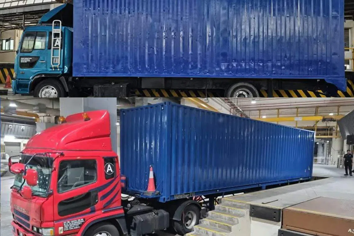 移民局人员分别在10月11日和11月3日，于大士关卡破获两起漏税香烟走私案。（移民与关卡局脸书视频截图）