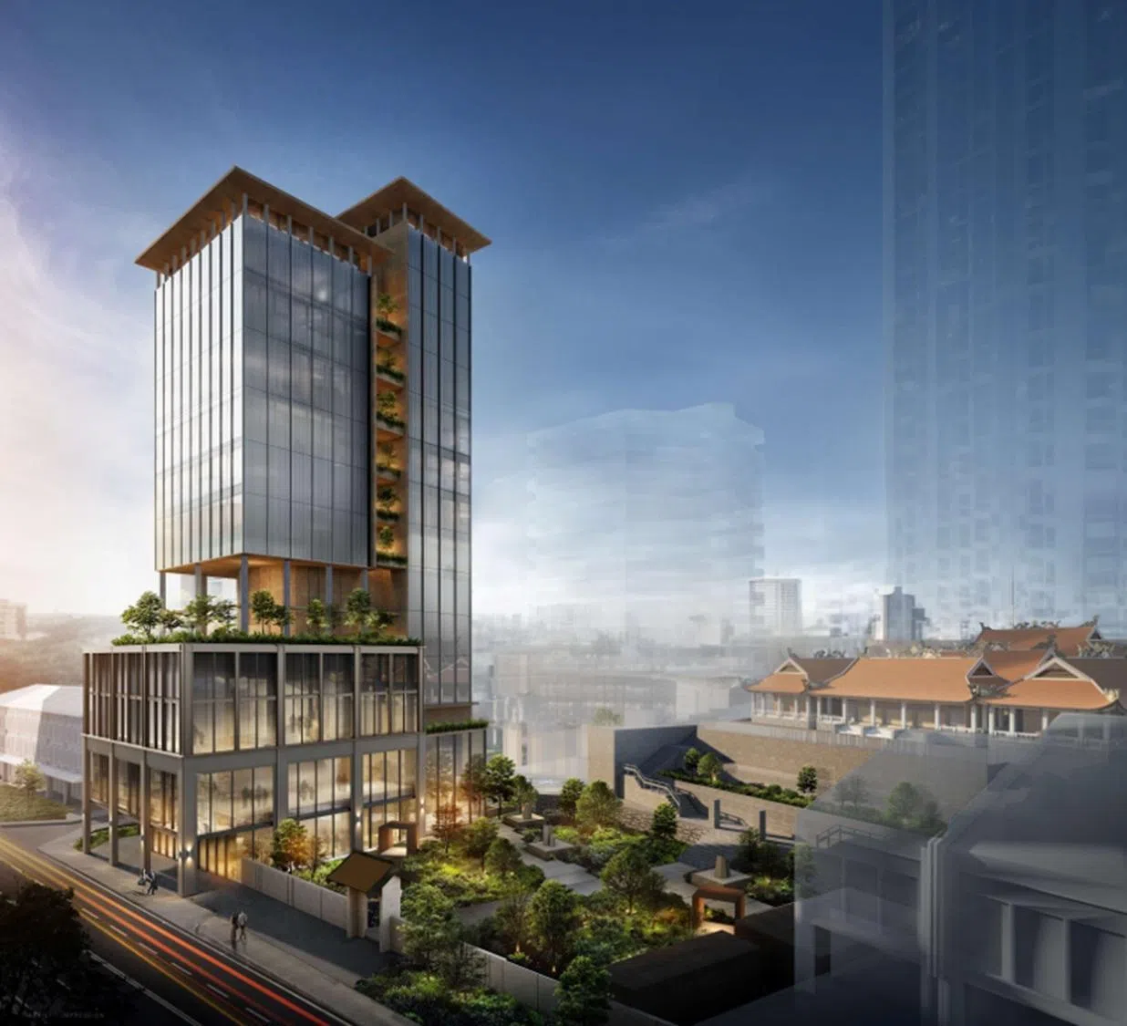 新南安会馆大厦将有13层，地上10层，地下三层。（南安会馆提供概念图）